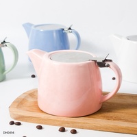 Théière en céramique personnalisée en gros avec couvercle et infuseur en acier inoxydable, théière en porcelaine avec infuseur