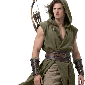 Capa Medieval con Capucha para Hombre, Túnica sin Mangas Estilo Renacentista, Disfraz Vikingo, Cosplay de Asesino - Product Image 2