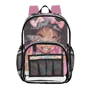 New Arrival Large Size Custom <b>Sublimated</b> Print Transparent PVC Clear Leisure Sports Backpack for Women - Product Image 1