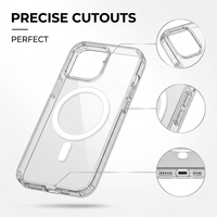 Casing iPhone 18 Pro Max Kompatibel, Magnetik, Transparan, Berlapis Elektro, Mendukung Pengisian Daya Nirkabel, Anti Benturan, Bahan TPU, untuk 15/14/13 Pro Max