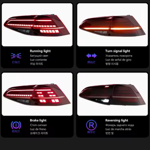 ไฟท้าย LED AURON สำหรับรถยนต์ VW Golf 7 เลนส์ใส รุ่นใหม่ อัพเกรด พร้อมไฟวิ่งกลางวัน 6000K 6000 ลูเมนส์ แบบเสียบใช้งานได้ทันที ปี 2012-2020 - Product Image 2