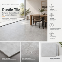 Sol en microciment 800x800mm gris nuage mat, carrelage en céramique et porcelaine pour salle de bain, hôtel, école