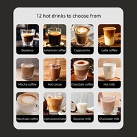 Table de kiosque à café pour centre commercial, gare, cinéma, vente d'Americano et d'espresso, API ouverte, SDK, paiement multi-devises