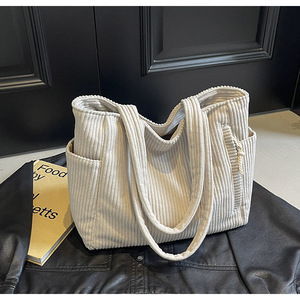 2025 transfrontalier femme velours <span class=keywords><strong>sac</strong></span> à bandoulière velours côtelé <span class=keywords><strong>sac</strong></span> fourre-tout Simple couleur unie grande capacité femme sacs à <span class=keywords><strong>main</strong></span> - Product Image 2