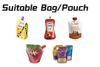 Machine de remplissage et de bouchage automatique de sachets à bec verseur pour liquides, sauces, détergents, plastique, métal, haute productivité, haute précision