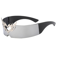2025 mode Punk Y2K lunettes de soleil Spice Girls Hip Hop Punk sans monture futuriste lunettes de soleil envelopper autour d'une pièce nuances