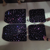 Tapis lumineux LED à fibres optiques pour voiture, étanches IP65, en plastique, avec télécommande via application