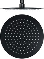 Pommeau de Douche Pluie Rond Noir avec Jets Anti-Calcaire, 360° °   Pommeau de douche cascade réglable en acier inoxydable