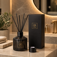 Flacons diffuseurs de parfum de luxe en verre transparent de 120 ml pour décoration intérieure, personnalisables, avec bouchon à vis et boîte.