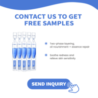 Sérum Biphasique Wishgan au Peptide de Cuivre GHK-Cu, Ampoule Faciale au Peptide de Cuivre Bleu, Huile de Squalane Hydratante et Apaisante pour les Soins de la Peau