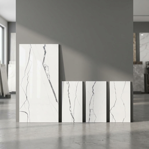 Azulejos de porcelana cerámica de cuerpo completo Wan Statuario de 800x1600 mm, diseño de mármol blanco italiano para pisos de proyectos. - Product Image 3