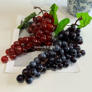 Secret Garden Crafts, grappe de raisins simulée, 30 cm, rouge et violet, fruits artificiels en plastique, décoration intérieure - Product Image 2