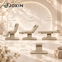 Table de massage électrique à 3 moteurs marron, réglable en hauteur, moderne, pour salon, avec mousse à mémoire de forme, lit esthétique en PU pour spa médical, certifiée CE