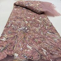 Tissus en dentelle perlée à sequins du Nigeria – Dentelle douce de haute qualité pour robes de mariée nigérianes et tenues de soirée