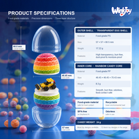 Nieuwe trendy fabrieksdirecte verrassing gummy ei snoepjes met speelgoed, scheurbaar, halal, groothandel, OEM, ODM levering