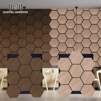 MASTER ACOUSTIC Lames murales décoratives hexagonales modernes en MDF PET, lattes acoustiques en bois naturel chêne, écologiques et imperméables