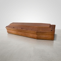 Ataúd Funerario de Madera Maciza de Estilo Europeo Exquisitamente Tallado