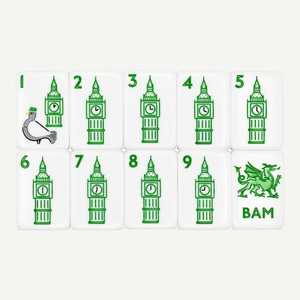 Ensemble de Mahjong Américain Moderne British Tea Time London Landmarks par My Mahjong Line 166 Tuiles Acryliques Écologiques Gravées Premium - Product Image 3