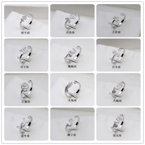 S925 Silver Zodiac <b>Ring</b> <b>Open</b> and Removable DIY Pearl Jewelry Accessories Fashion <b>Rings</b> 1559 - Product Image 2