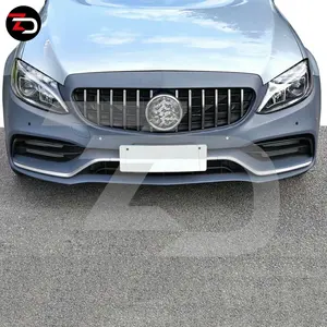 Plastic Material 2019 C63 Style Body kit For C63 W205 C200 C300 C180 With Front Bumper Assembly And GT Grill