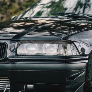 ฝาครอบตกแต่งไฟหน้ารถยนต์คาร์บอนไฟเบอร์ 1 คู่ สำหรับ BMW E36 ปี 1992 1993 1994 1995 1996 1997 1998 อุปกรณ์ตกแต่งรถยนต์ - Product Image 5