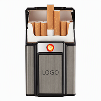Étui à cigarettes Futeng personnalisé avec logo, 20 pièces, étui à cigarettes en plastique et aluminium avec briquet USB, vente chaude