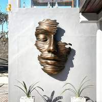 Sculpture murale géante en bronze de visage humain 3D, vente flash RELONG