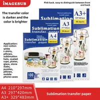 Papier de sublimation A4 A3, papier thermique de transfert A4, papier d'impression de transfert par sublimation à jet d'encre