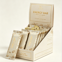 Sachet d'emballage personnalisé avec logo pour barre chocolatée énergétique, pochette en plastique avec boîte de présentation extérieure, échantillon de sachet