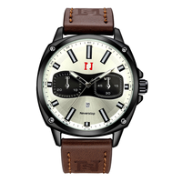 Montre de tableau de bord de voiture NS Never Stop N925 au design unique, style cadran de montre, quartz, cuir, pour hommes, affichage de la date, étanche 30M