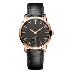 Matte <b>Black</b> Dial Rose Gold Case Mechanical Timepiece <b>Men</b> Small Seconds 2026 New Luxury Gents Dress <b>Watch</b> <b>Black</b> Leather - Product Image 4