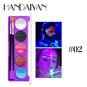 ผงเพ้นท์ร่างกายประกายแสง UV แบบกำหนดเองแวววาว10สีเครื่องสำอางที่ละลายน้ำได้สำหรับการเพ้นท์หน้า - Product Image 3