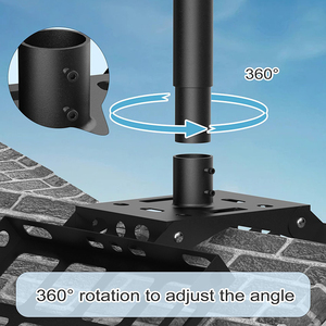 Support d'antenne JH-Mech avec <span class=keywords><strong>adaptateur</strong></span> de tuyau Gen 3 pour montage sur pignon de toit, durabilité supérieure, acier noir thermolaqué - Product Image 3