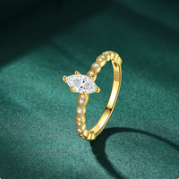 Bague de fiançailles personnalisée en argent sterling 925 avec moissanite de 0,5 carat en forme de marquise, pour femme, avec certification GRA