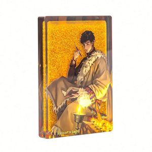 Porte-clés personnalisé en sable mouvant liquide, breloque en acrylique personnalisée, aimants de réfrigérateur magnétiques à paillettes - Product Image 2