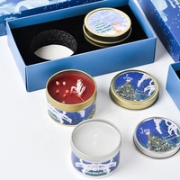 Petites bougies parfumées en étain pour Noël 2024 bougies et ensemble de parfums d'intérieur boîte-cadeau bougie en étain de 3 avec arôme