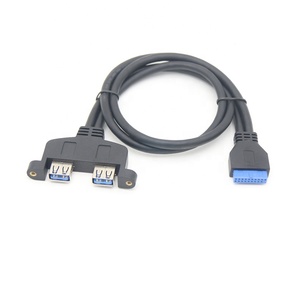 50cm Bảng điều khiển núi kép <span class=keywords><strong>USB</strong></span> <span class=keywords><strong>3</strong></span>.<span class=keywords><strong>0</strong></span> một nữ để Bo mạch chủ 20 pin Y Splitter Adapter Cáp - Product Image 3