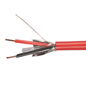 Câble d'alarme incendie rouge 16/2 cuivre 16awg 2 conducteurs blindés 1000 pieds bobine ignifuge - Product Image 2