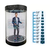 Écran interactif 3D holographique transparent AI de 55, 65, 75 pouces sur pied pour publicité intérieure, commerce de détail et éducation