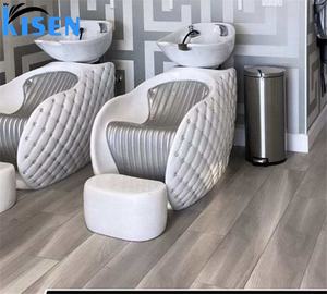 طقم قابل للتعديل من صالونات الحلاقة ، مستلزمات الحلاقة ، صالون تصفيف الشعر ، حوض غسيل خلفي, كرسي من الشامبو الأبيض الماسي مع حوض للمحطة - Product Image 3