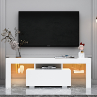 HANYEE – meuble TV en bois MDF de Style moderne avec lumière Led, meuble de Console TV pour salon