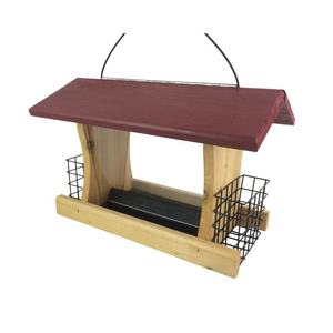 Houten Vogelvoeders Huis Voor Buiten Opknoping Met Kooi Feeders Station - Product Image 2