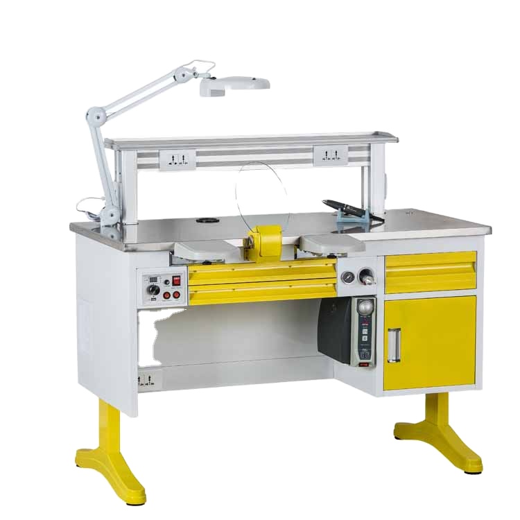 Желтые 1,2 м одиночные стоматологические рабочие станции/лабораторные столы, рабочие стенды