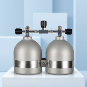 Collecteur de plongée sous-marine à double réservoir, valve à double cylindre 250 BAR, compatible Yoke et DIN, valve d'isolation pour double réservoir - Product Image 1