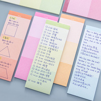 Bloc de notas estilo coreano extra largo, de colores, desprendible, no pegajoso y lindo para uso diario de estudiantes.