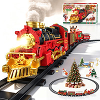 Train électrique de Noël avec effets sonores et lumineux simulés, kits de jouets pour enfants