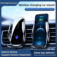 Nouveau support de téléphone portable pour voiture avec charge sans fil 15W, hauteur réglable, fixation sur grille d'aération, capteur automatique