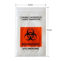 Bolsa Transparente para Muestras de LDPE con Símbolo de Riesgo Biológico Impreso, Bolsa de Transporte para Muestras de Sangre y Orina