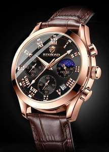 Montres mécaniques multifonctionnelles imperméables pour hommes, chronographe à trois yeux et six aiguilles, montre à quartz pour hommes avec luminescence nocturne - Product Image 6