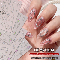 Autocollants pour ongles cool et audacieux, style cyber sigilisme tribal, crâne, cœur, sombres, non toxiques, pour manucure professionnelle de style gothique punk rock